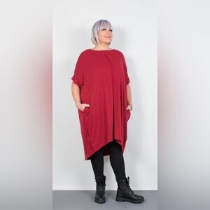 Moyuru Waffle Texture Tunic Dress Size Medium